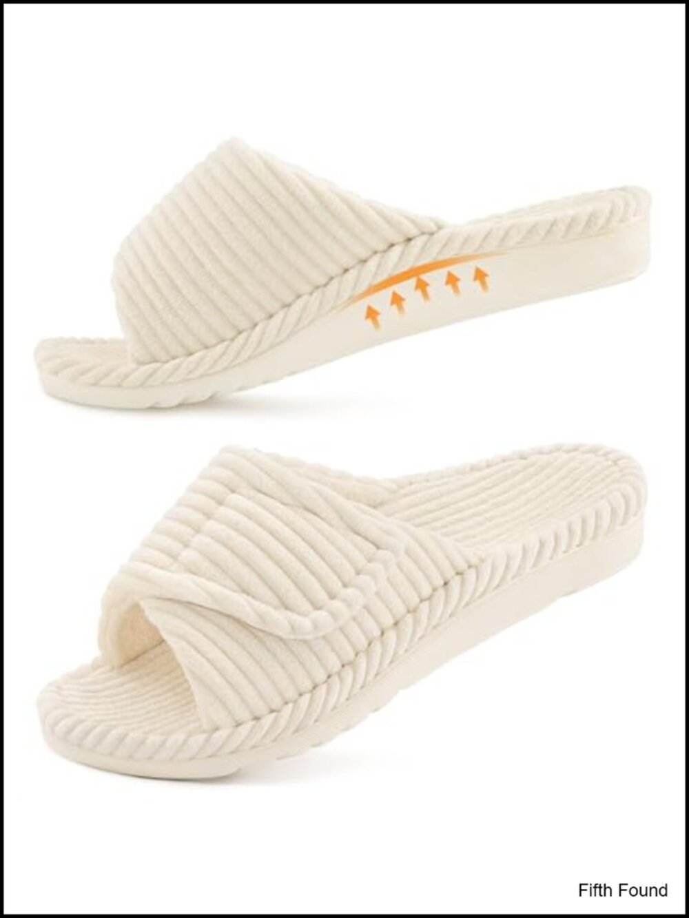 Orthopedic Slippers with Arch Support, Memory Foam, Adjustable Open Toe,